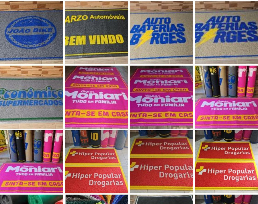 Wind banners personalizados instalados na fachada de uma empresa
